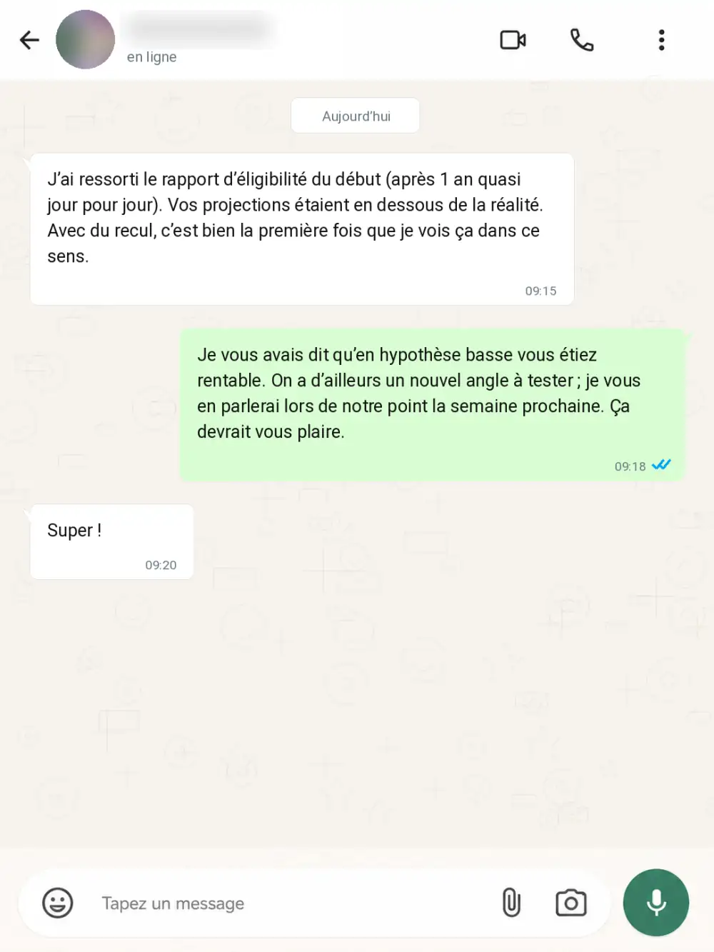 Message WhatsApp — un an après, projections dépassées